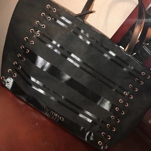 Brand new Victoria Secret large black tote bag